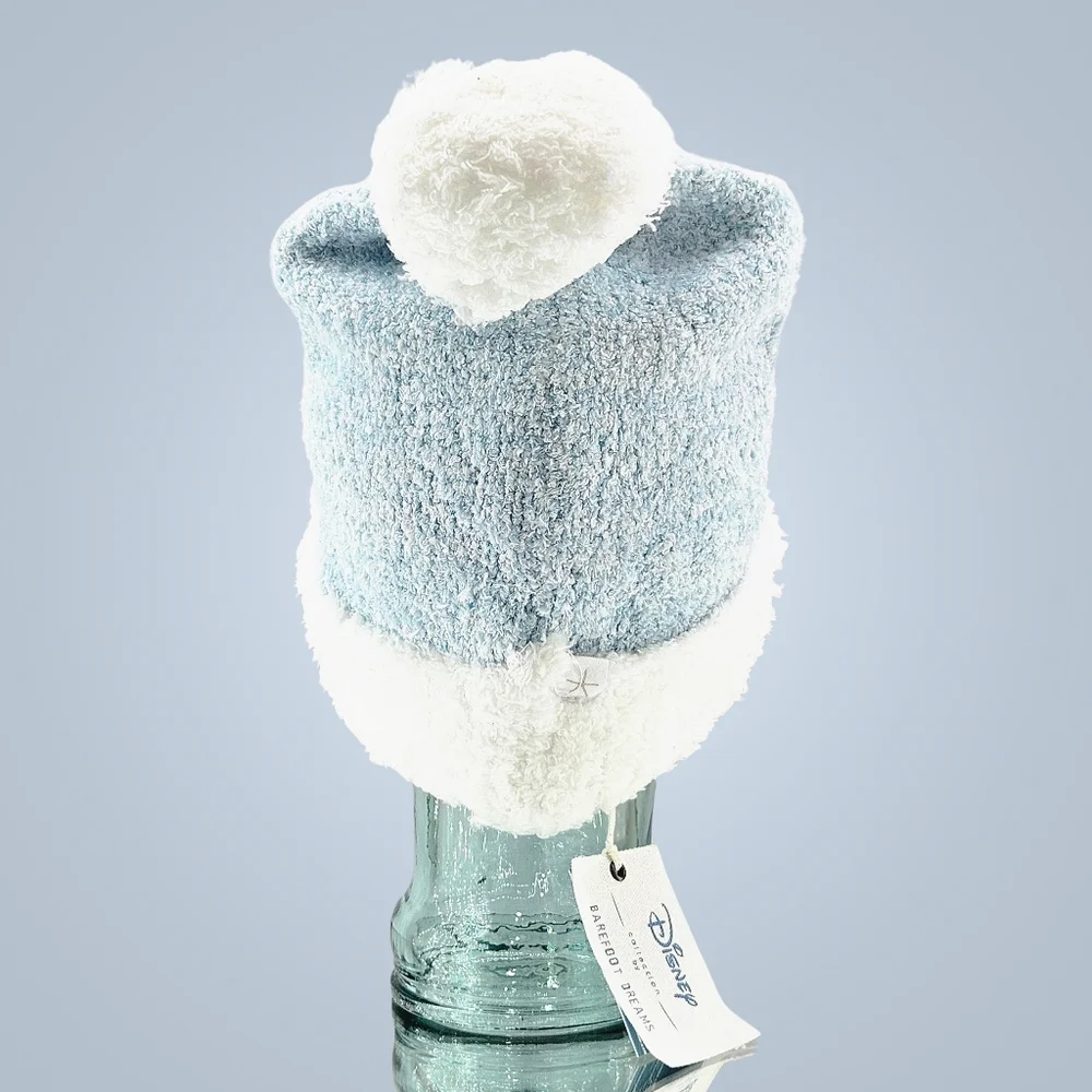 BUNDLE Barefoot Dreams x Disney Hat Beanie Frozen Heathered Ice Blue & Socks